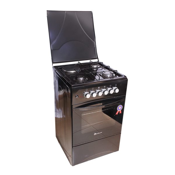 Blueflame Cooker C5031E – B 50x50cm 3gas burners and 1 electric plate, black in color