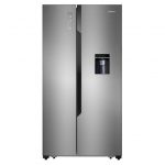 Hisense 670L Side by Side Inox Fridge With Dispenser - Silver