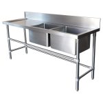 Commercial double sink with tray