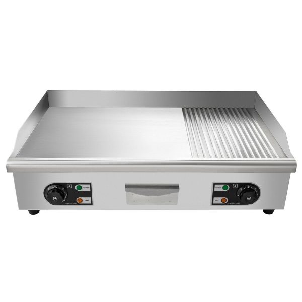 CJK Commercial Griddle Grill Electric Grill Grooved and Flat Top.