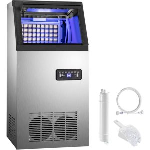 ADH 35KG Commercial Ice Maker Built-in Ice Cube Machine Undercounter 410W SUS