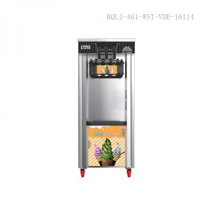WINNING STAR 1850W 201# Stainless Steel 20-28L/H Commercial Soft Ice Cream Machine with 3 Flavors 3.8L Hopper*2 1.8L Freezing
