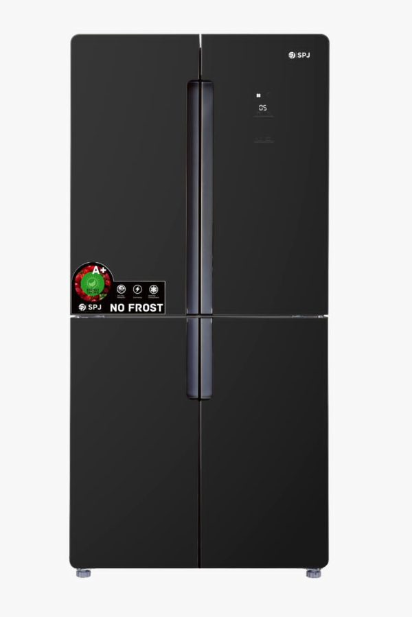SPJ 559L 4 Door Elegant Glass Finish Refrigerator Black