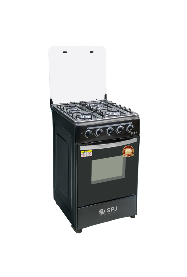 SPJ 6060cm Full Gas Standing Cooker + Gas Oven - Black